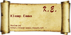 Klemp Emma névjegykártya